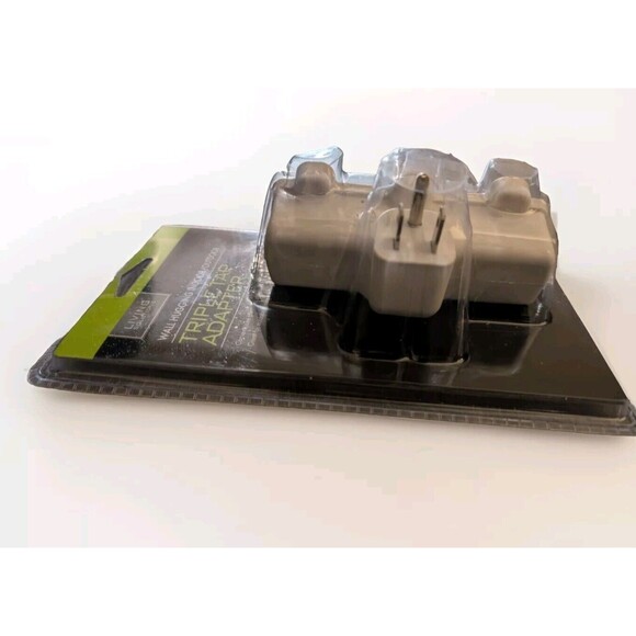 Living Solutions Wall Hugging Indoor Triple Tap Adapter Grounded Outlet - Picture 2 of 9